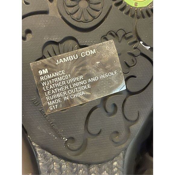 Jambu Romance Black Leather Memory Foam Wedge Sandals Size 9 - Picture 11 of 11